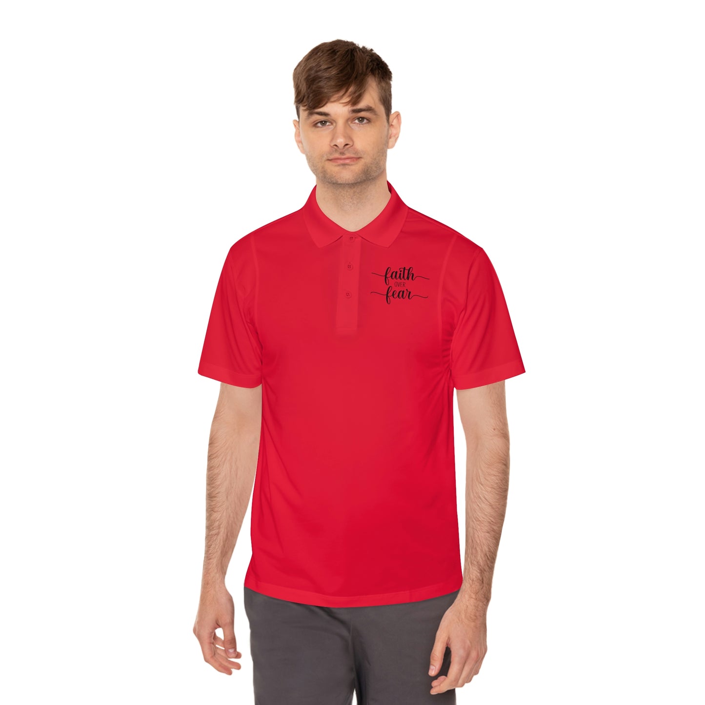 Faith Over Fear Men's Sport Polo Shirt