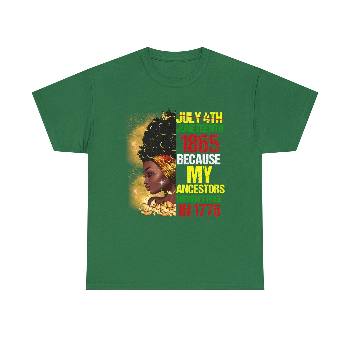 Juneteenth Not July 4th Unisex Heavy Cotton Tee