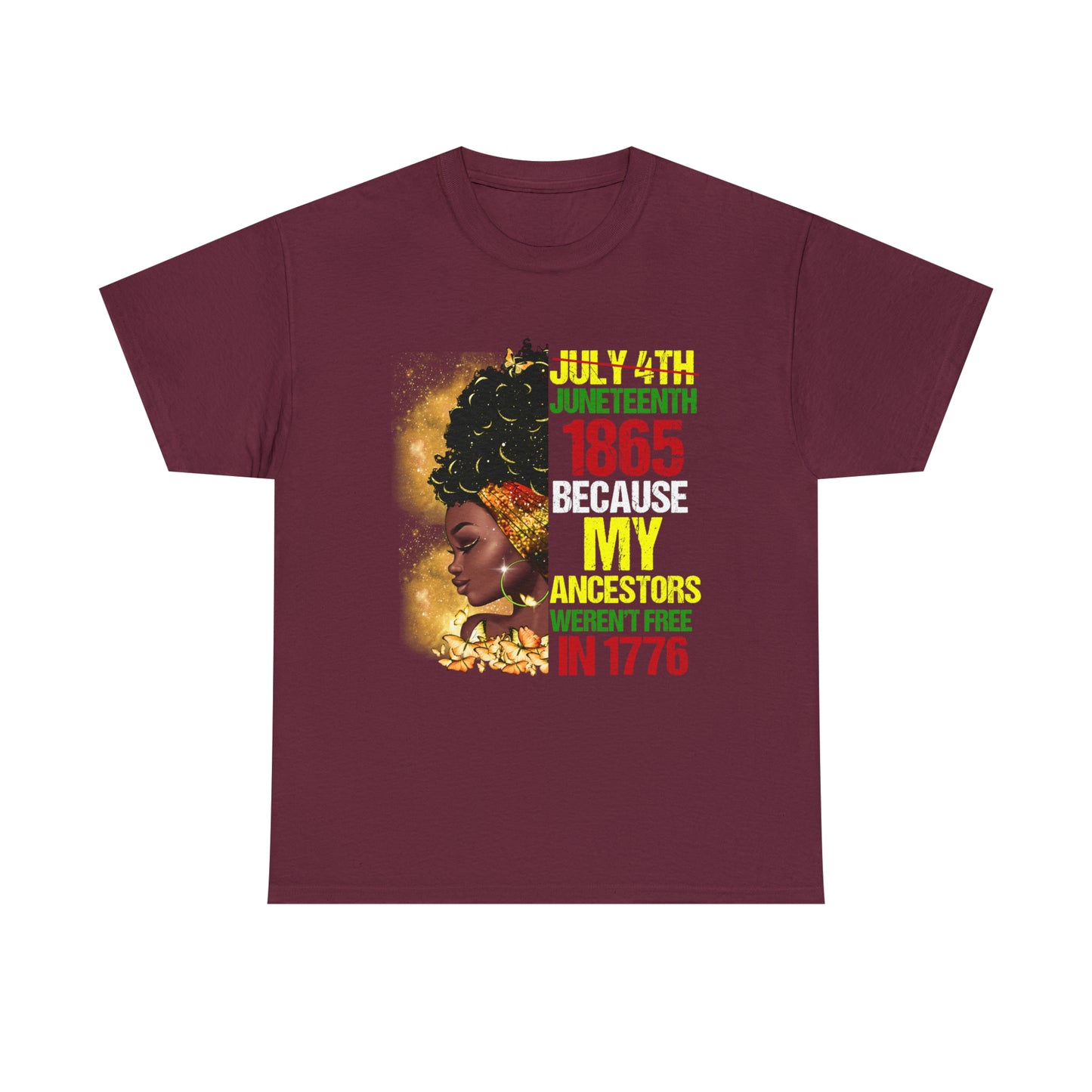 Juneteenth Not July 4th Unisex Heavy Cotton Tee