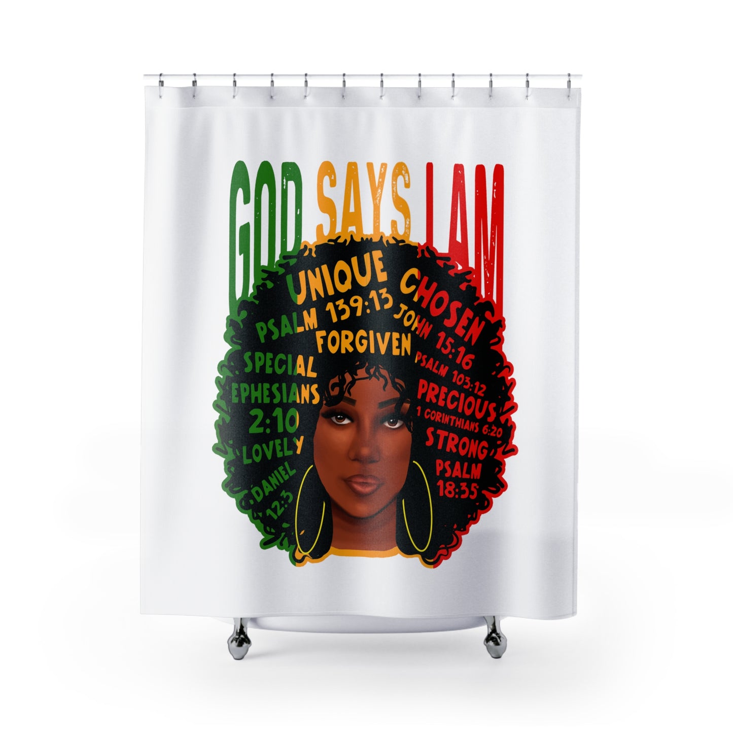 God says I am Shower Curtains