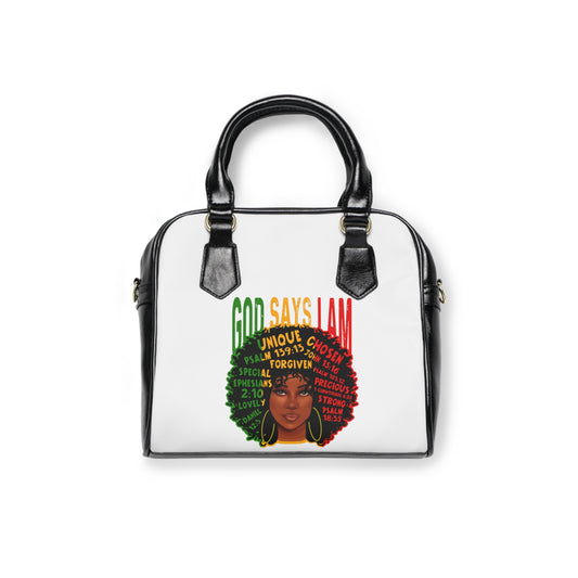 God says I am Shoulder Handbag