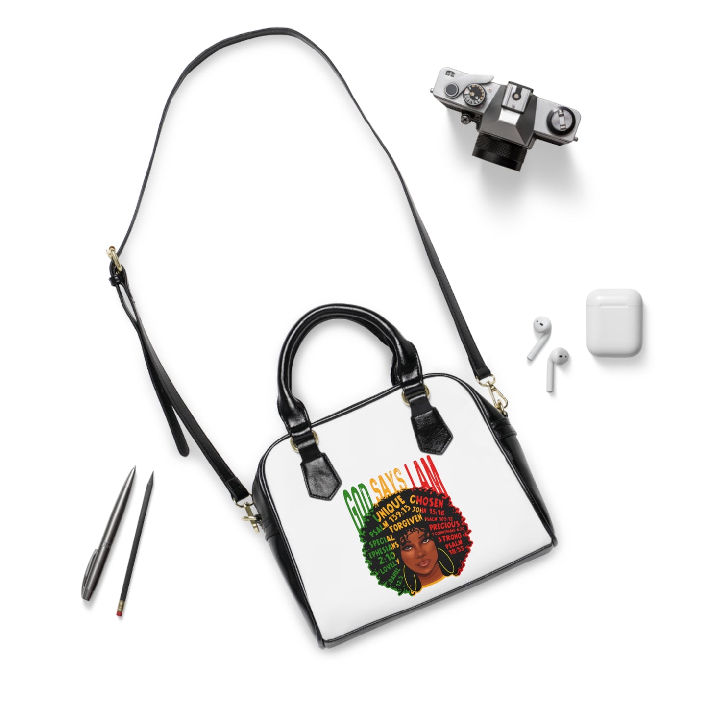 God says I am Shoulder Handbag