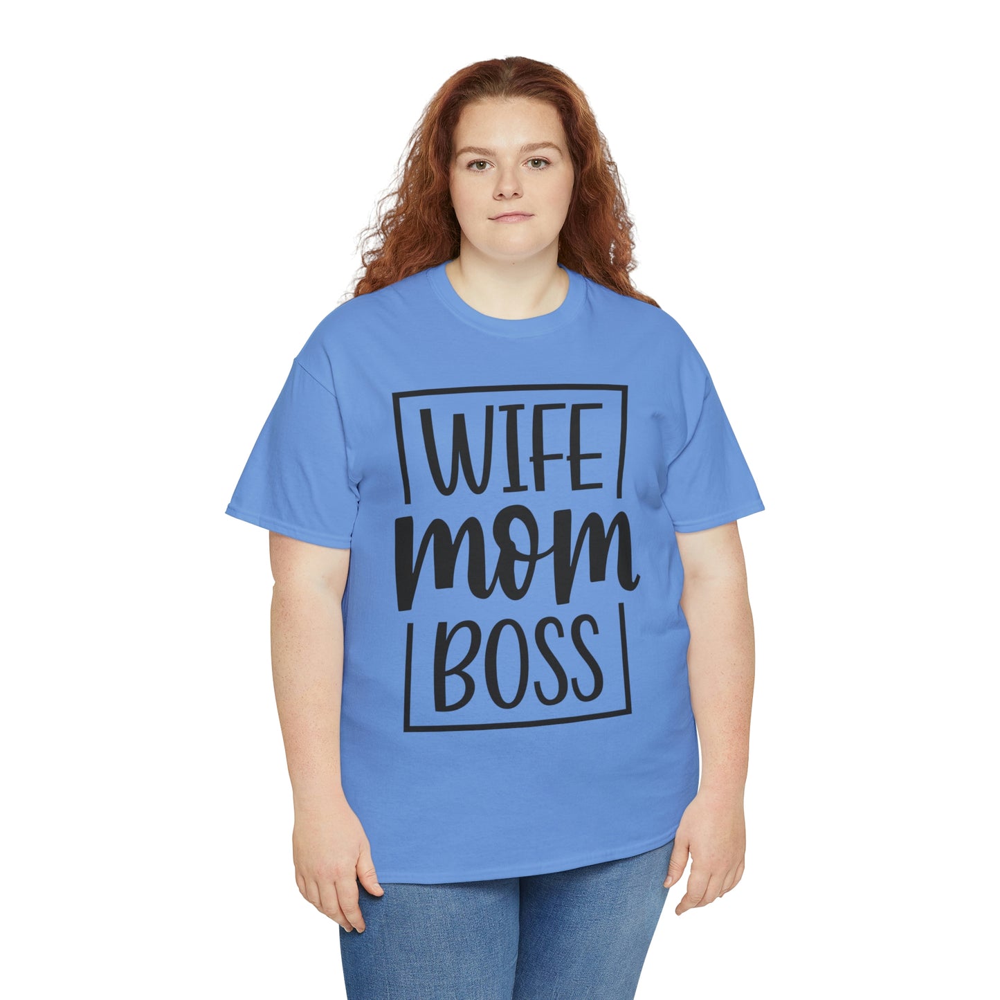 Mom, Wife, Boss Unisex Heavy Cotton Tee