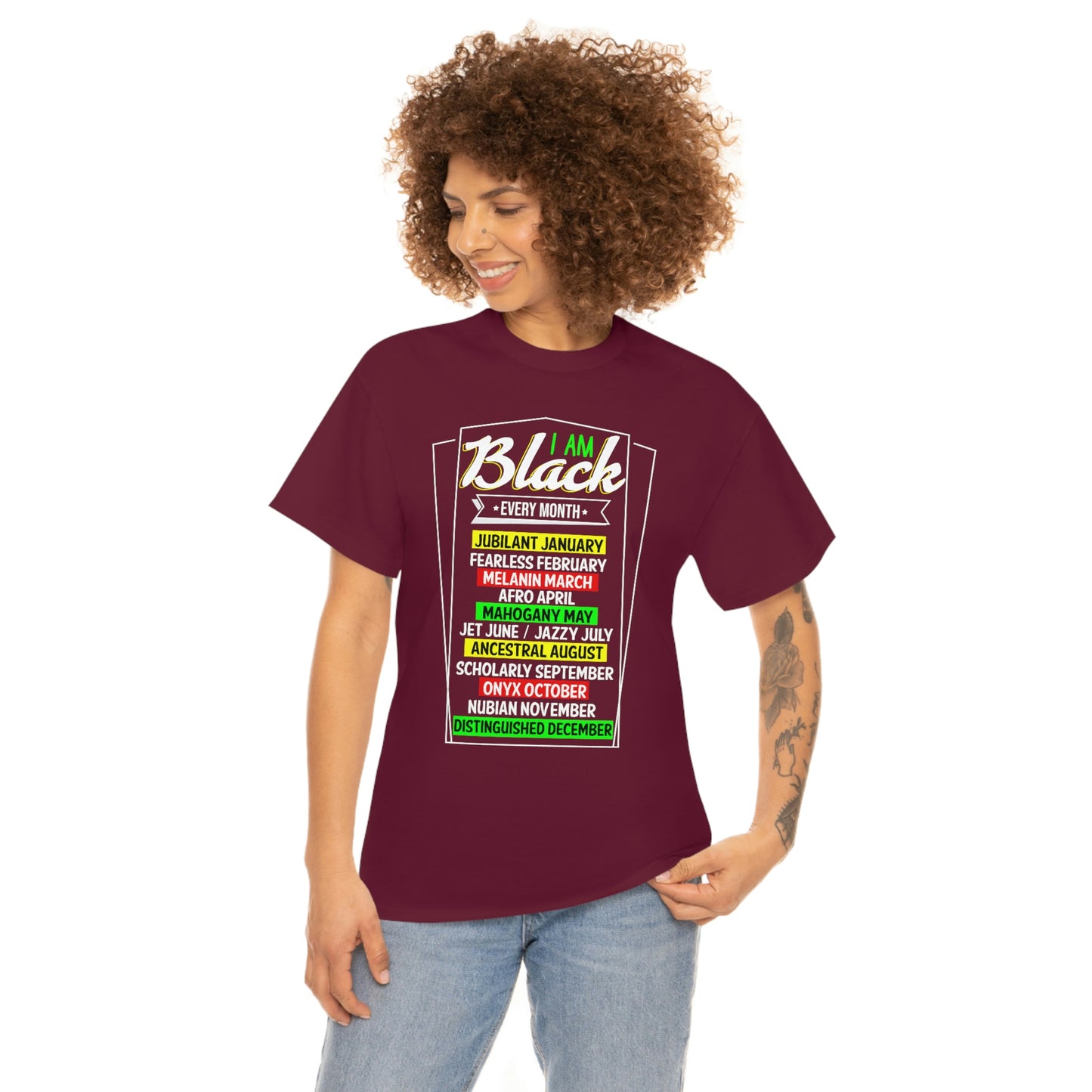 I am Black Every Month Unisex Heavy Cotton Tee