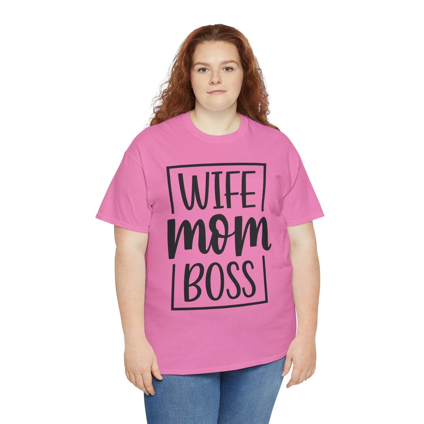 Mom, Wife, Boss Unisex Heavy Cotton Tee