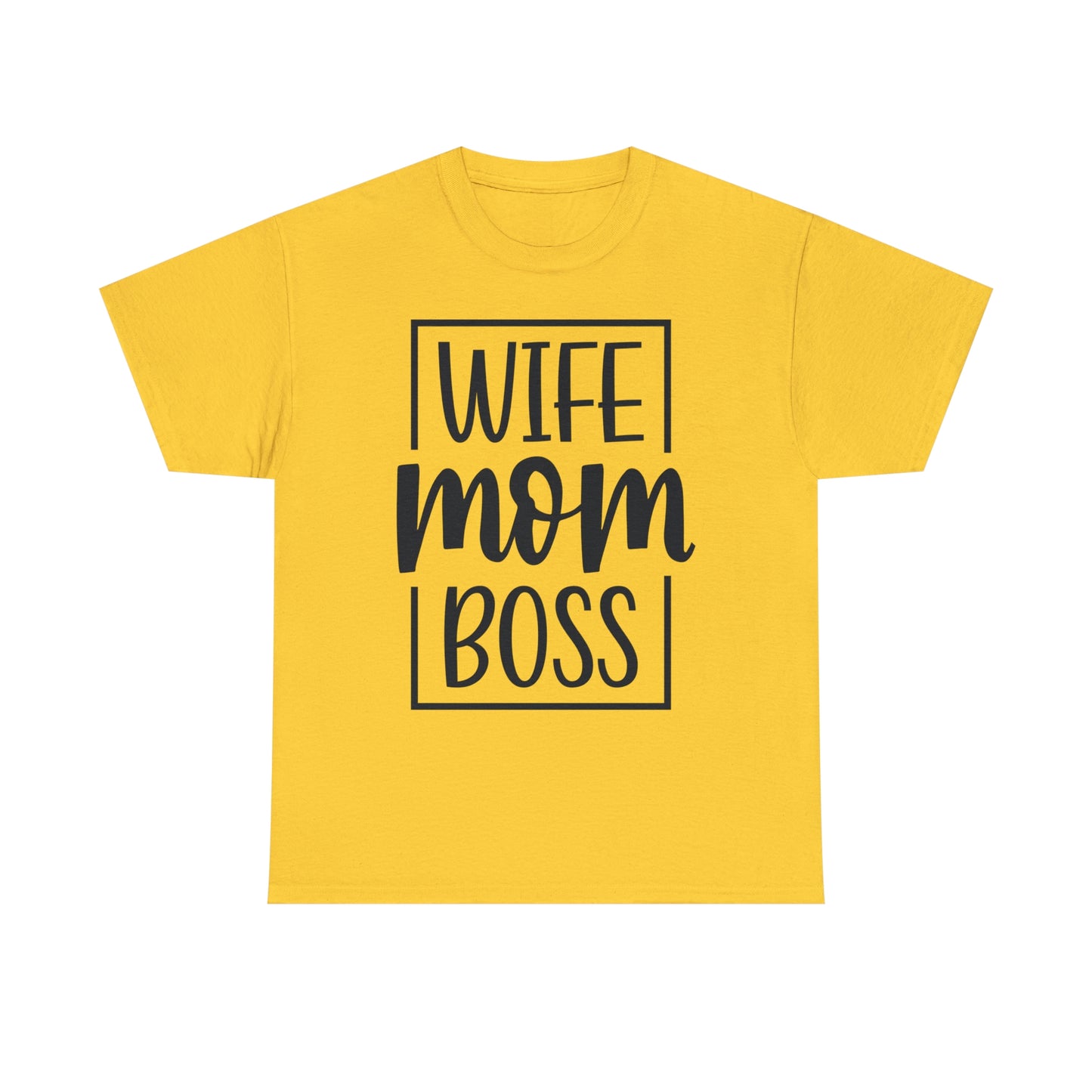 Mom, Wife, Boss Unisex Heavy Cotton Tee