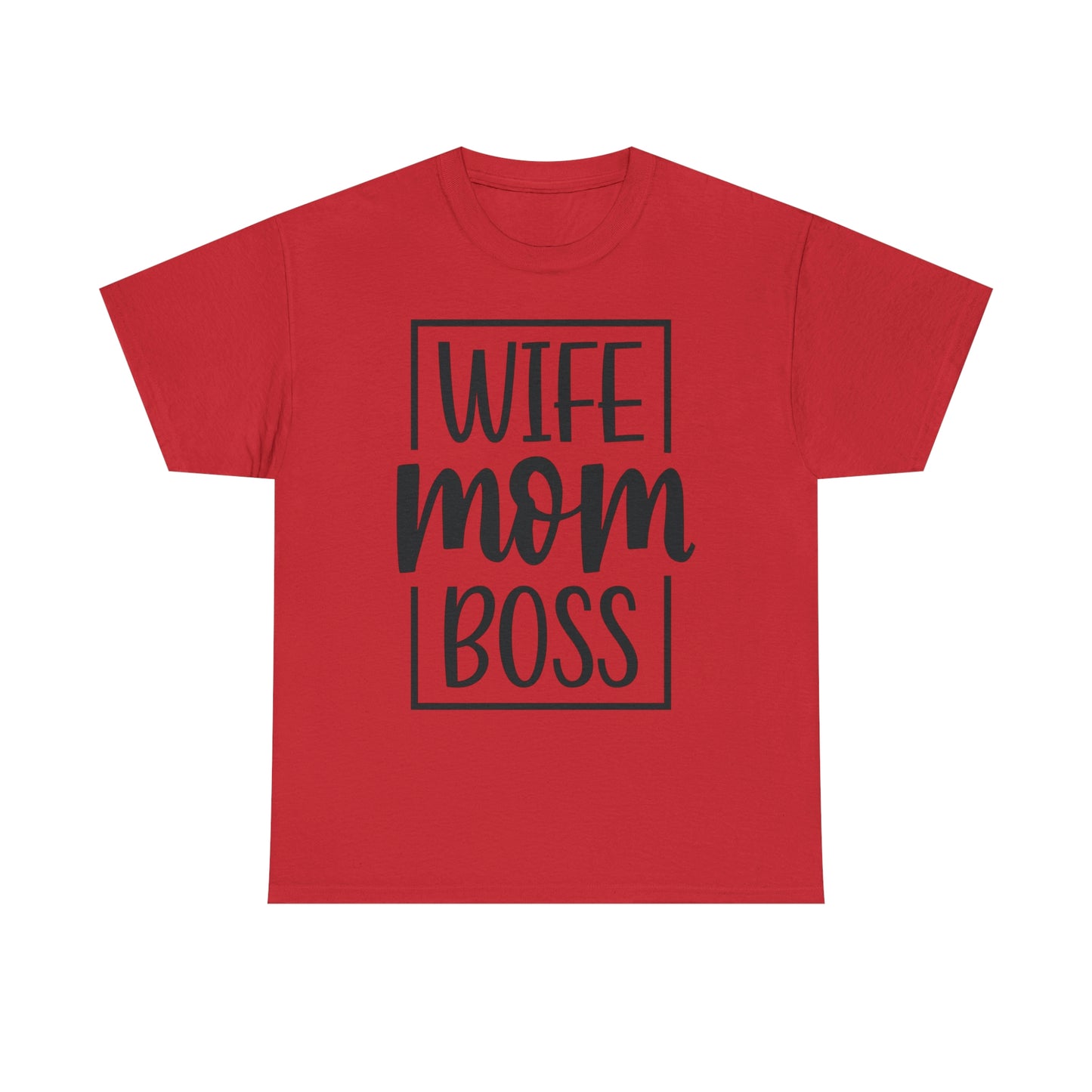 Mom, Wife, Boss Unisex Heavy Cotton Tee