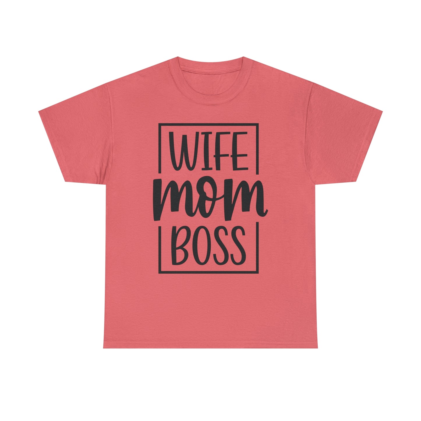 Mom, Wife, Boss Unisex Heavy Cotton Tee