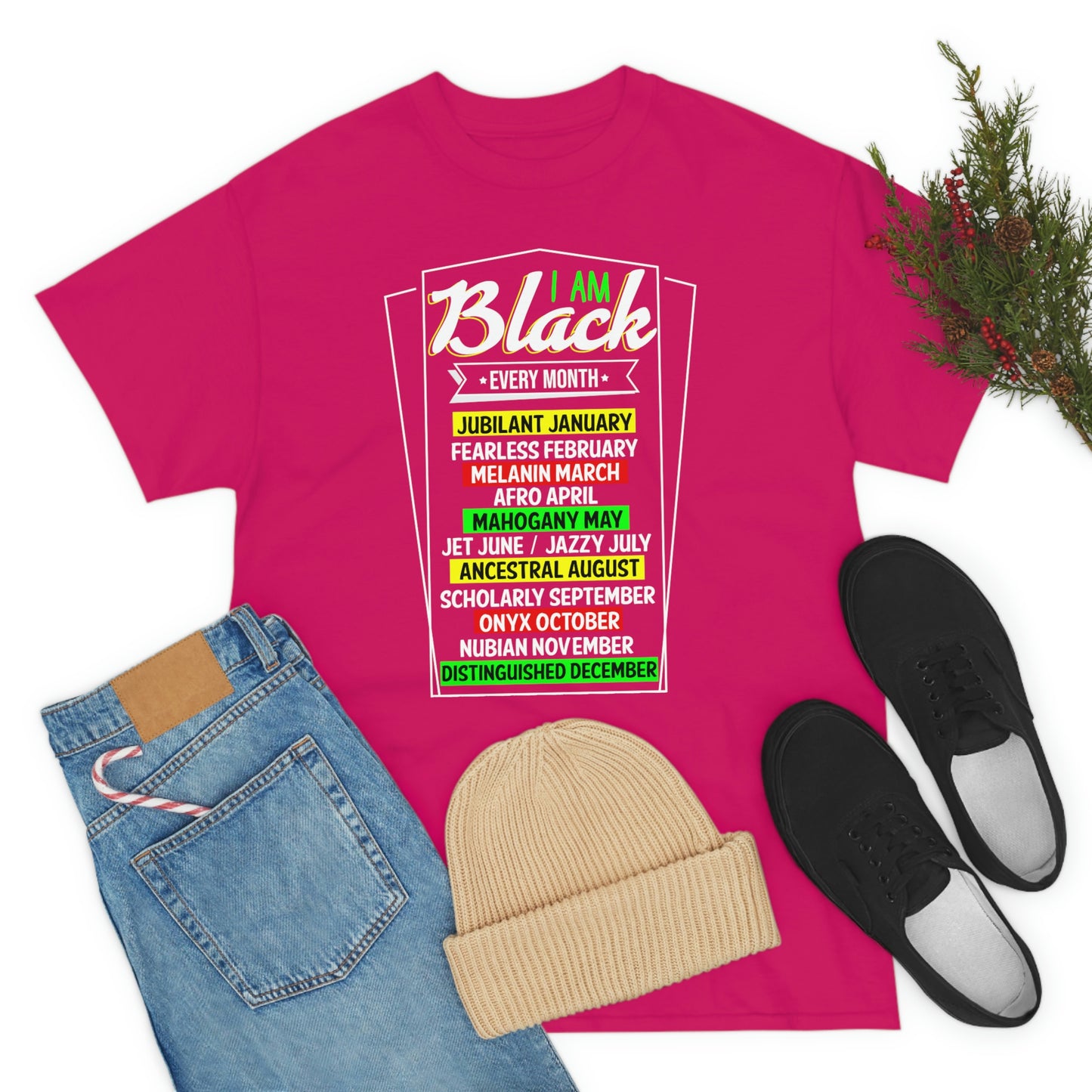 I am Black Every Month Unisex Heavy Cotton Tee