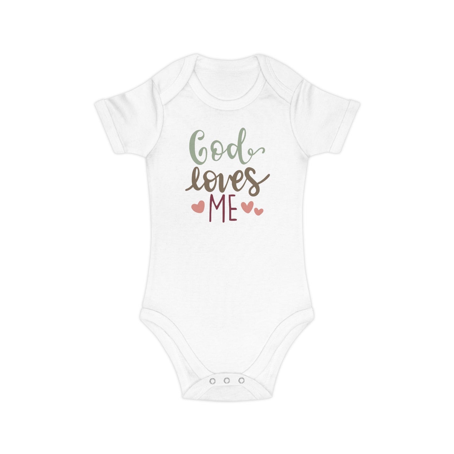 God Loves Me Cotton Baby Bodysuit