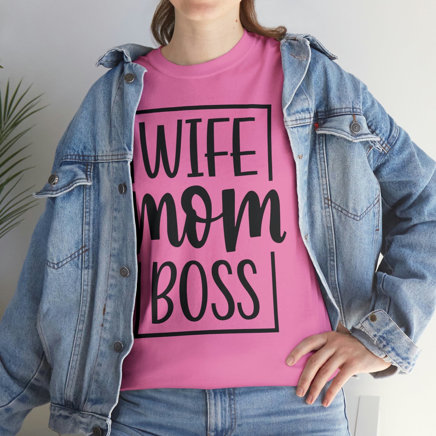 Mom, Wife, Boss Unisex Heavy Cotton Tee