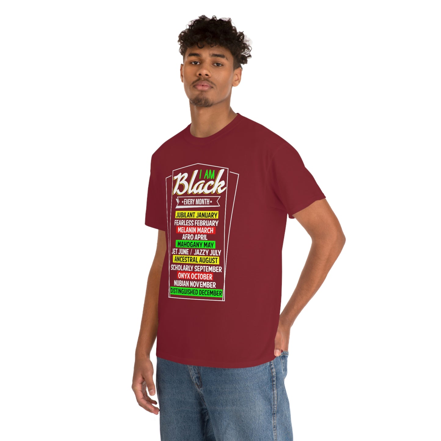 I am Black Every Month Unisex Heavy Cotton Tee