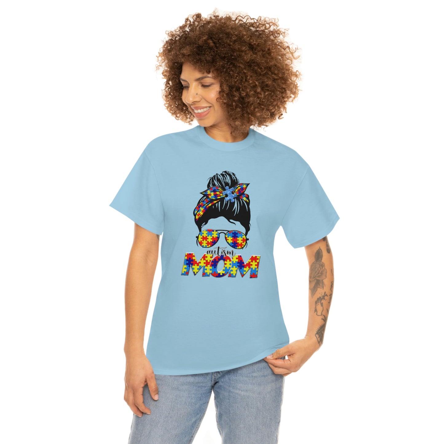 Autism Mom  Unisex Heavy Cotton Tee