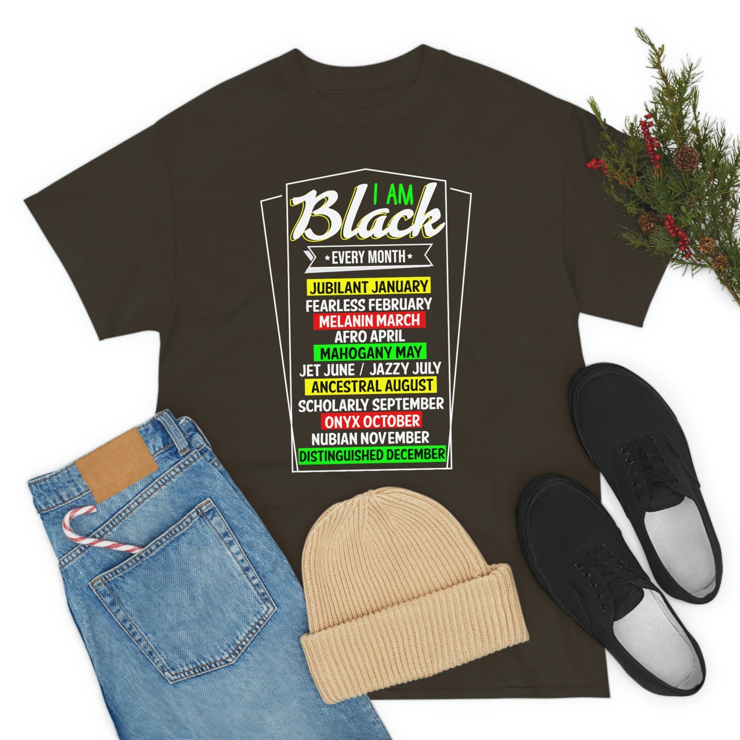 I am Black Every Month Unisex Heavy Cotton Tee