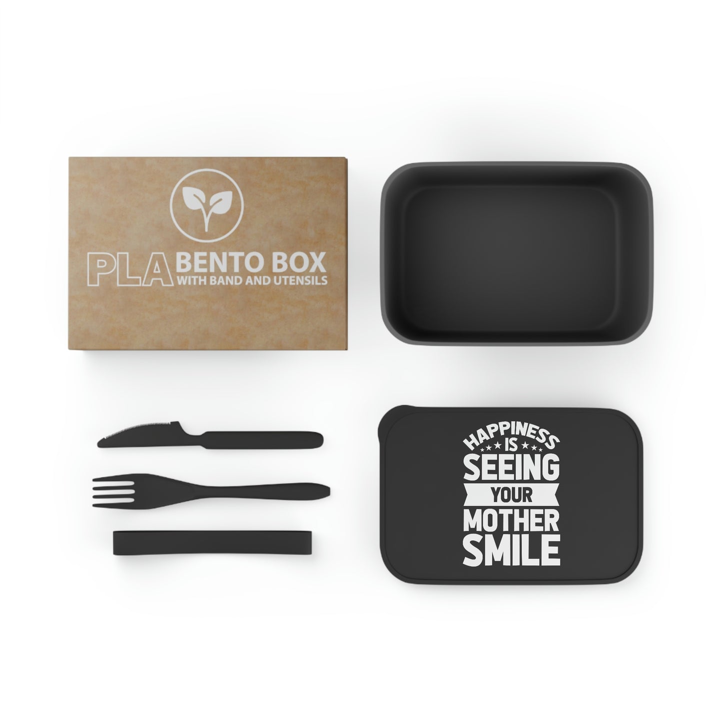Mother Smile PLA Bento Box with Band and Utensils