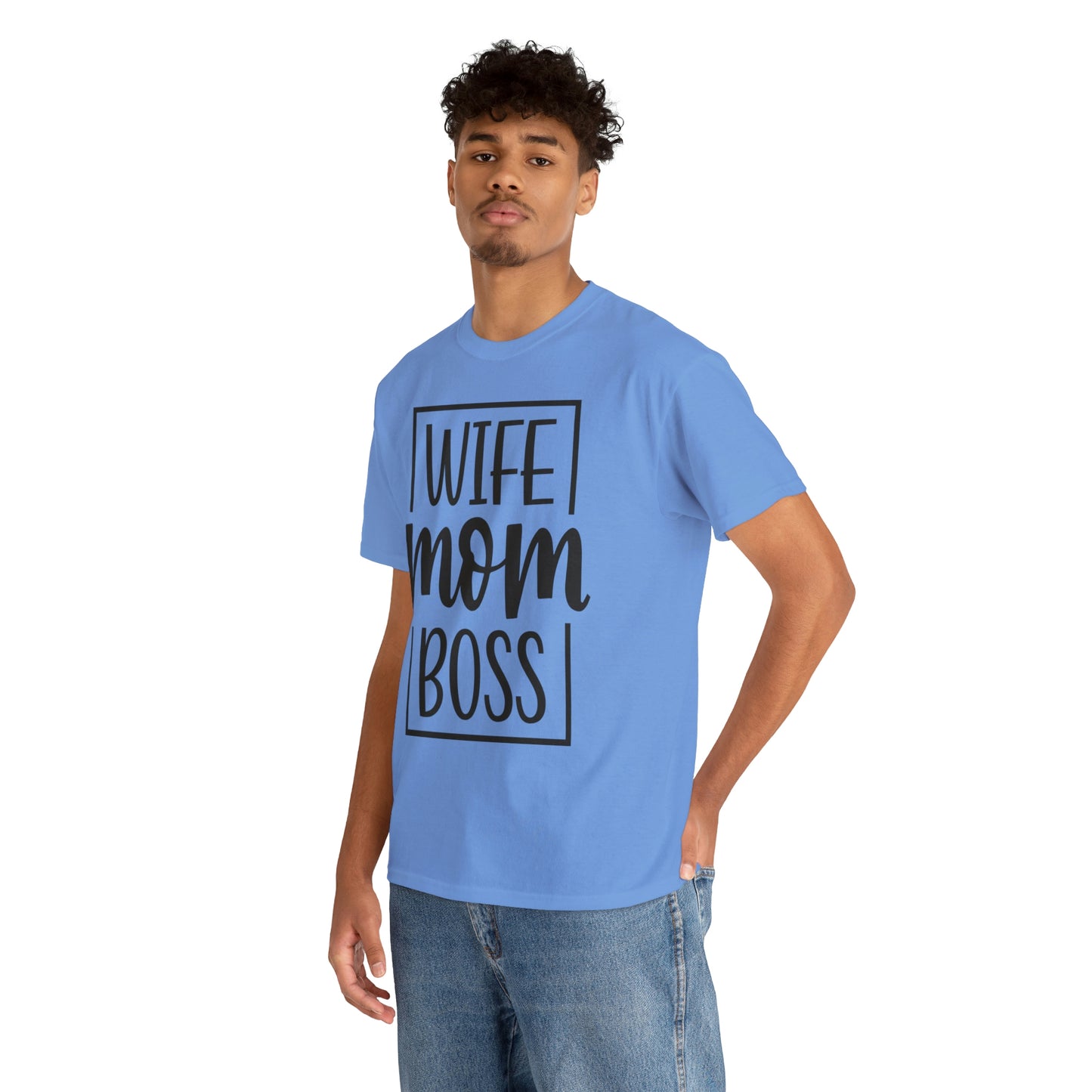 Mom, Wife, Boss Unisex Heavy Cotton Tee
