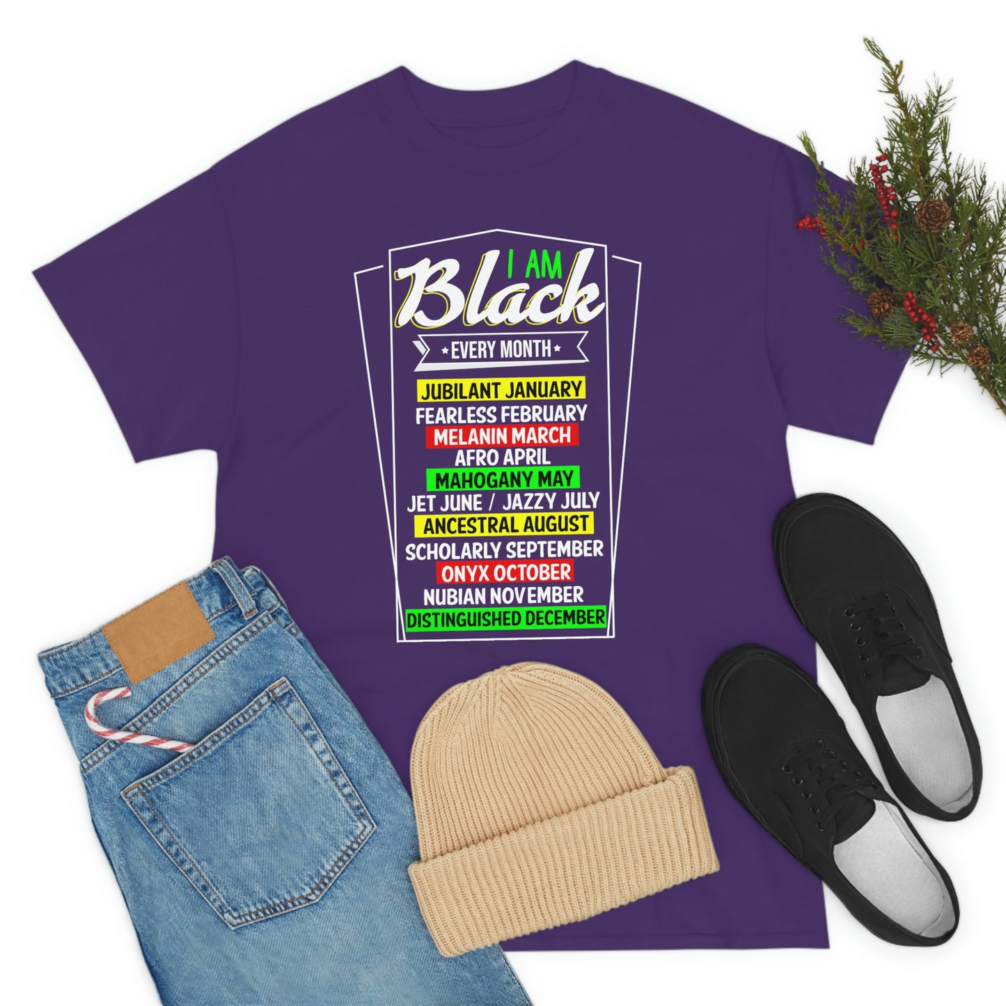 I am Black Every Month Unisex Heavy Cotton Tee
