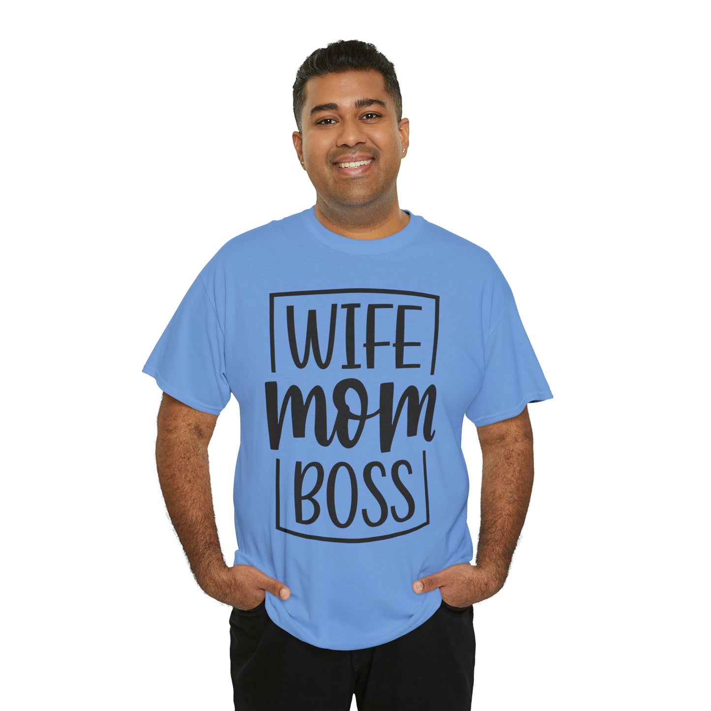 Mom, Wife, Boss Unisex Heavy Cotton Tee