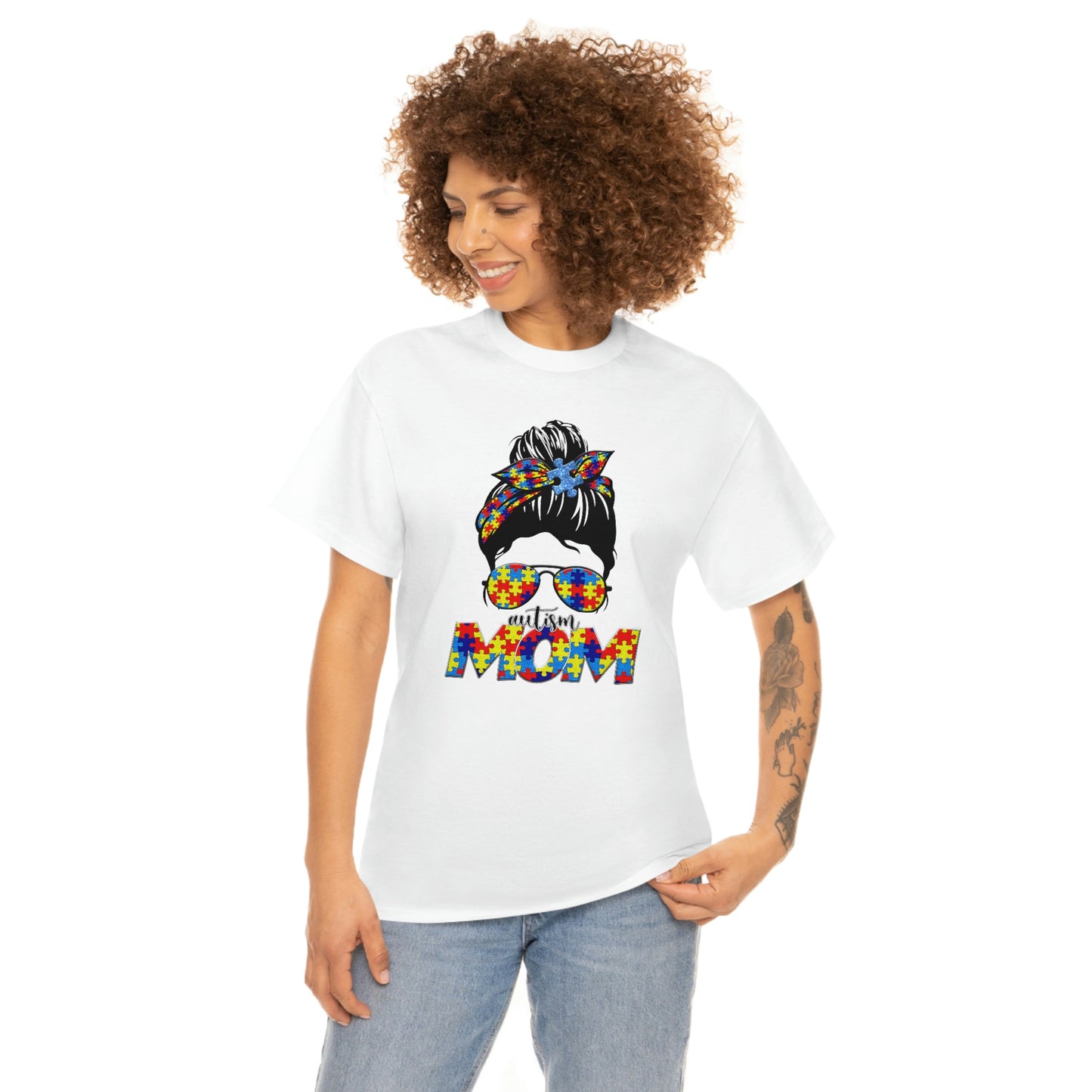 Autism Mom  Unisex Heavy Cotton Tee