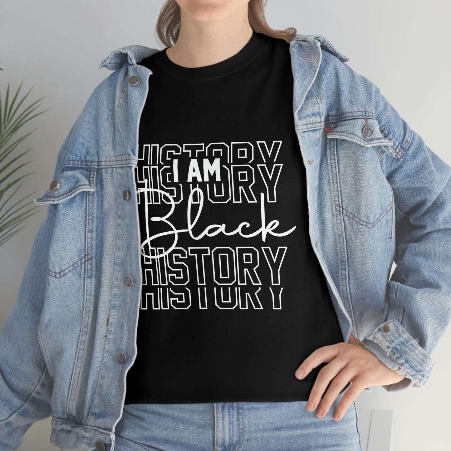 Black/White Unisex Heavy Cotton Tee