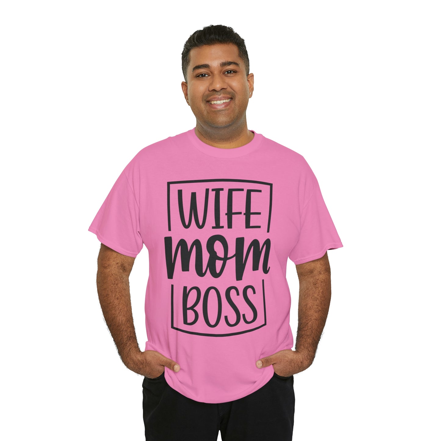 Mom, Wife, Boss Unisex Heavy Cotton Tee