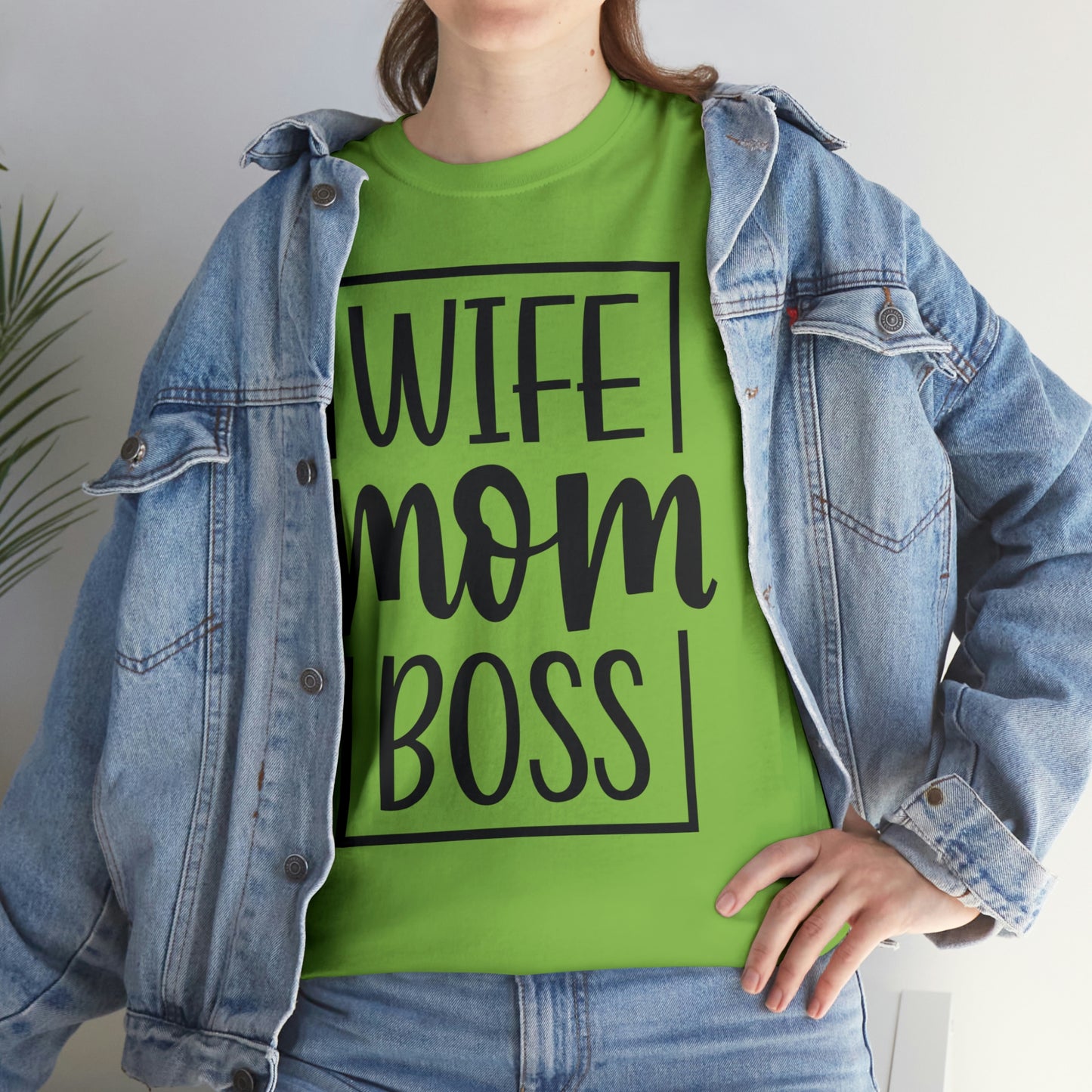 Mom, Wife, Boss Unisex Heavy Cotton Tee