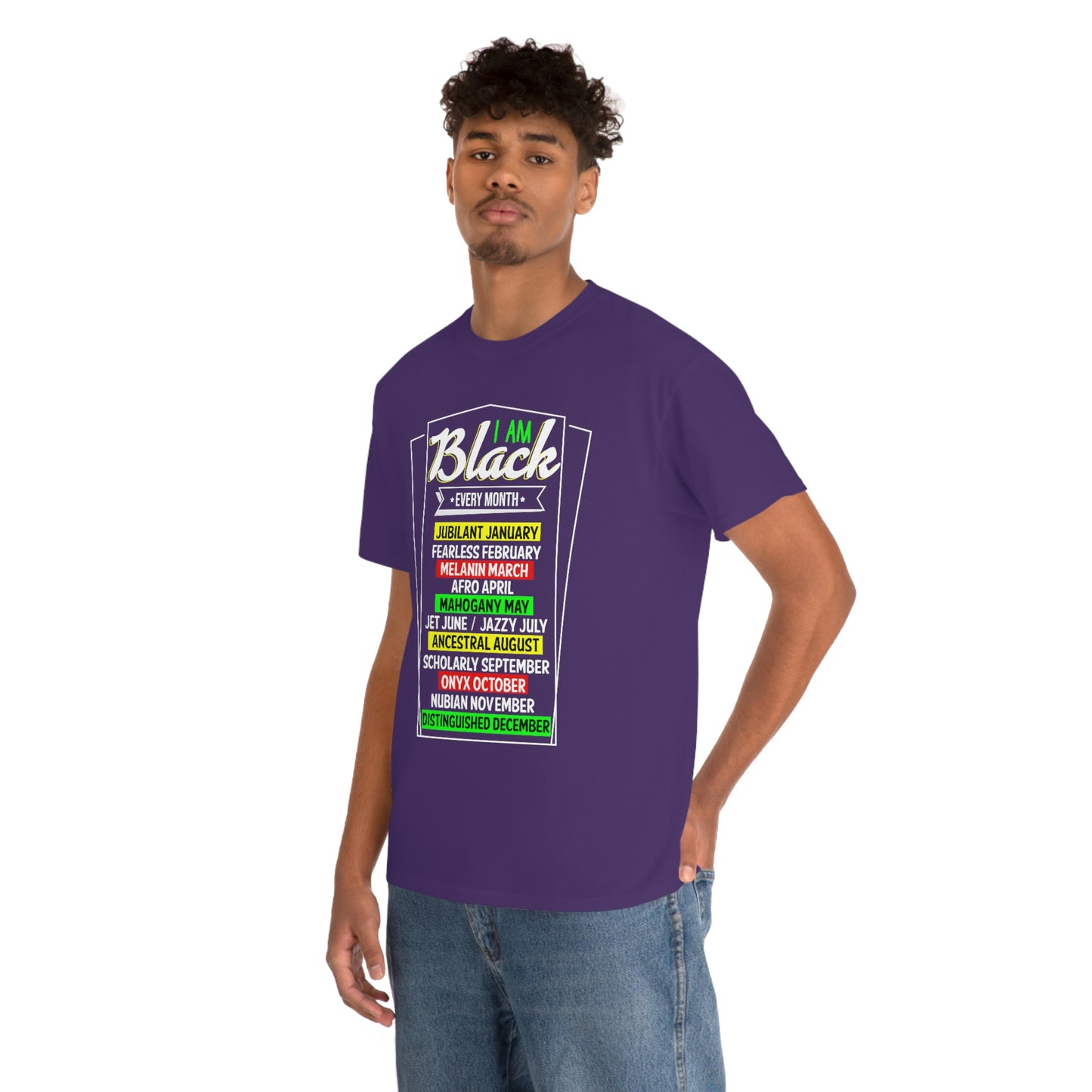 I am Black Every Month Unisex Heavy Cotton Tee