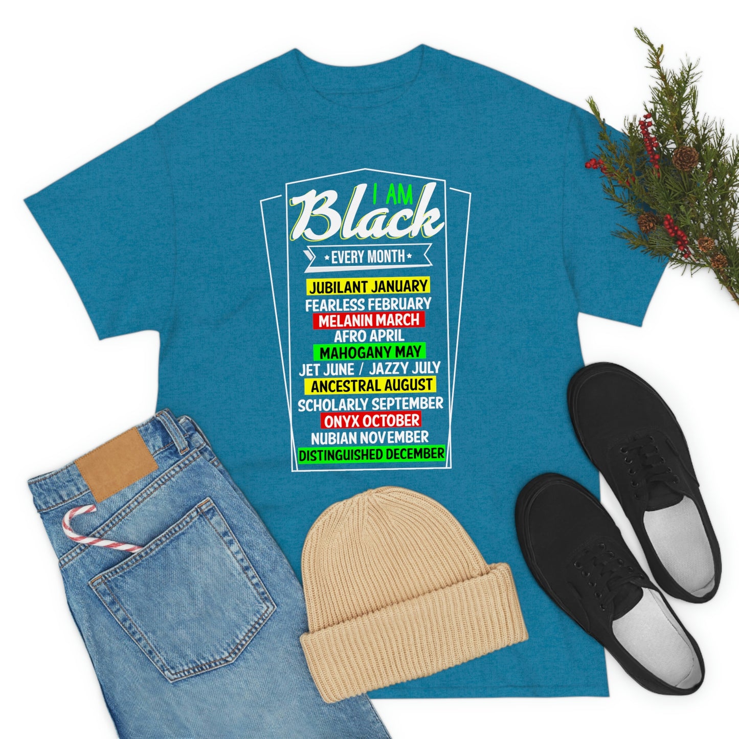 I am Black Every Month Unisex Heavy Cotton Tee