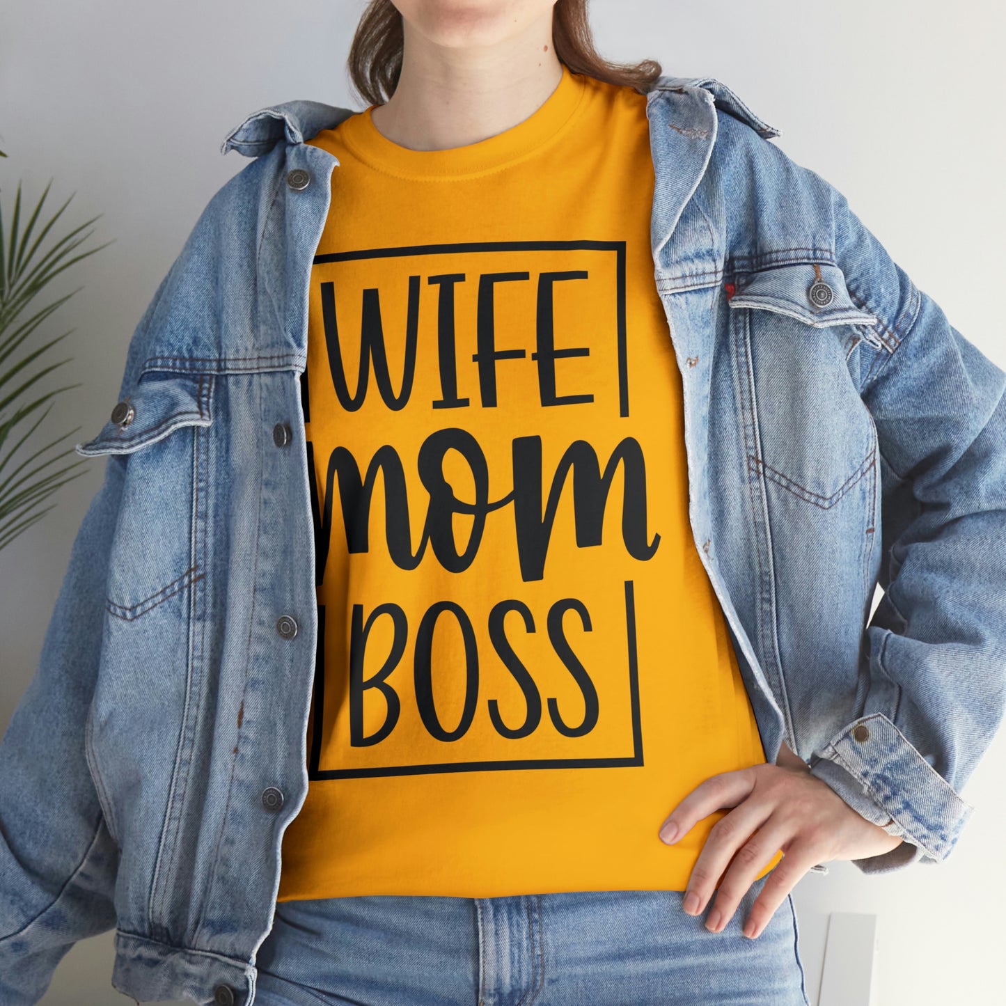Mom, Wife, Boss Unisex Heavy Cotton Tee