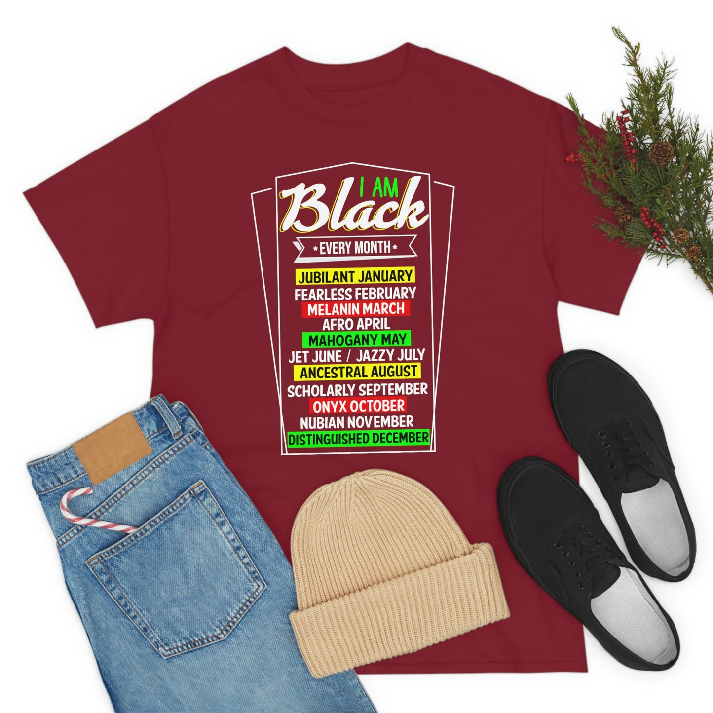I am Black Every Month Unisex Heavy Cotton Tee