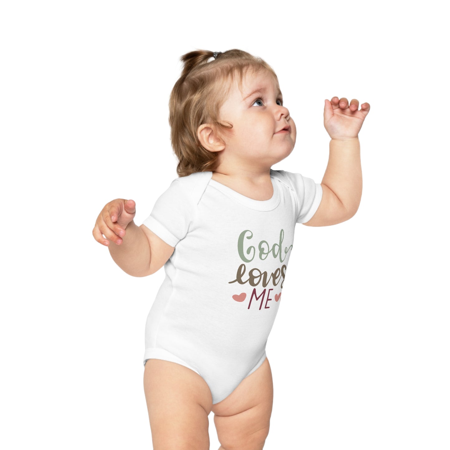 God Loves Me Cotton Baby Bodysuit