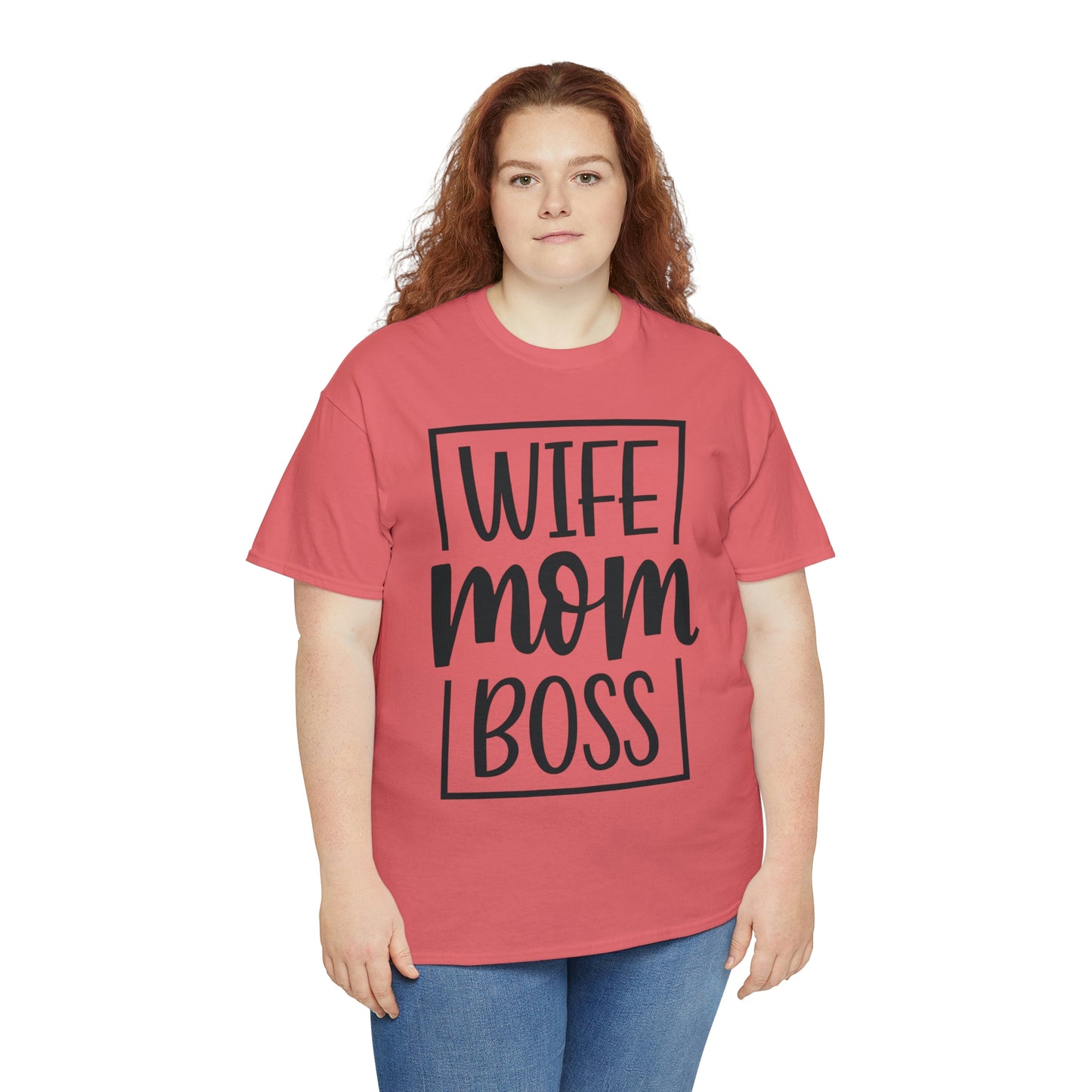 Mom, Wife, Boss Unisex Heavy Cotton Tee