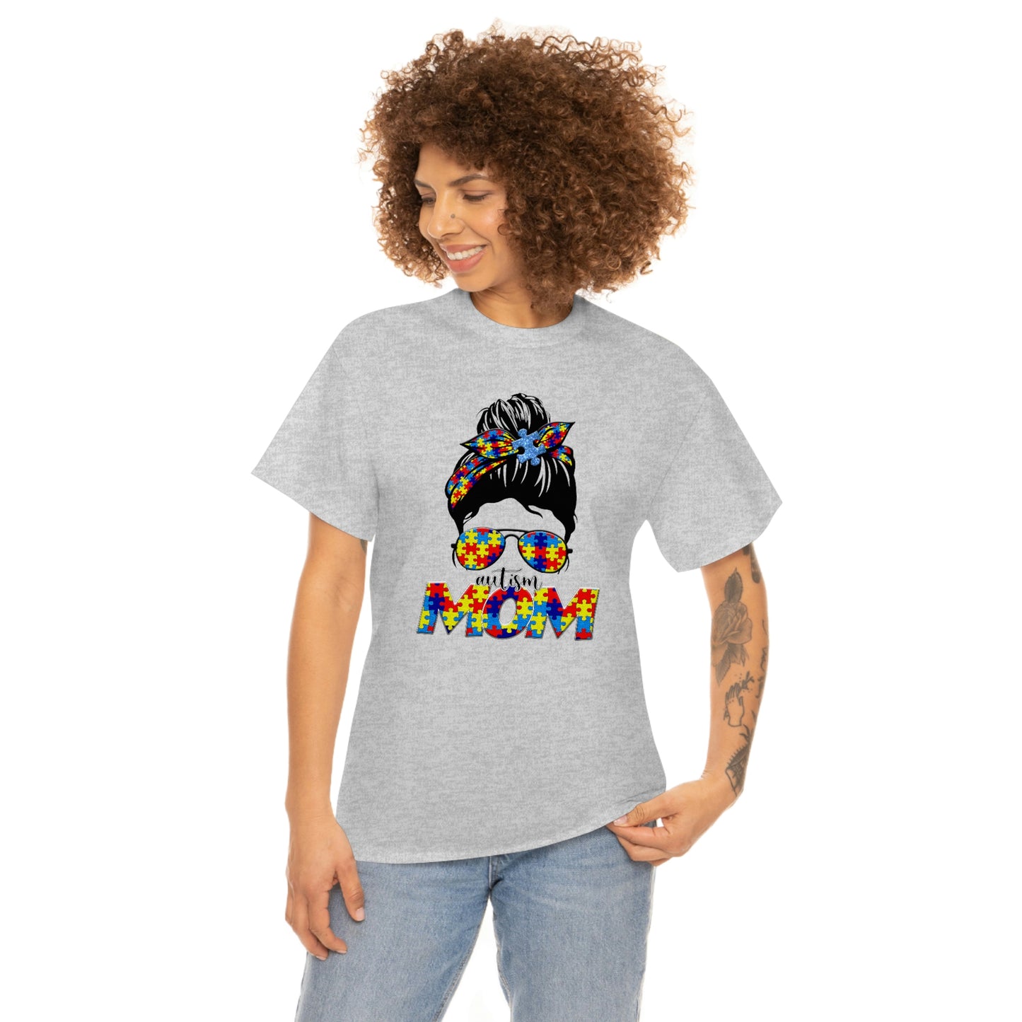 Autism Mom  Unisex Heavy Cotton Tee