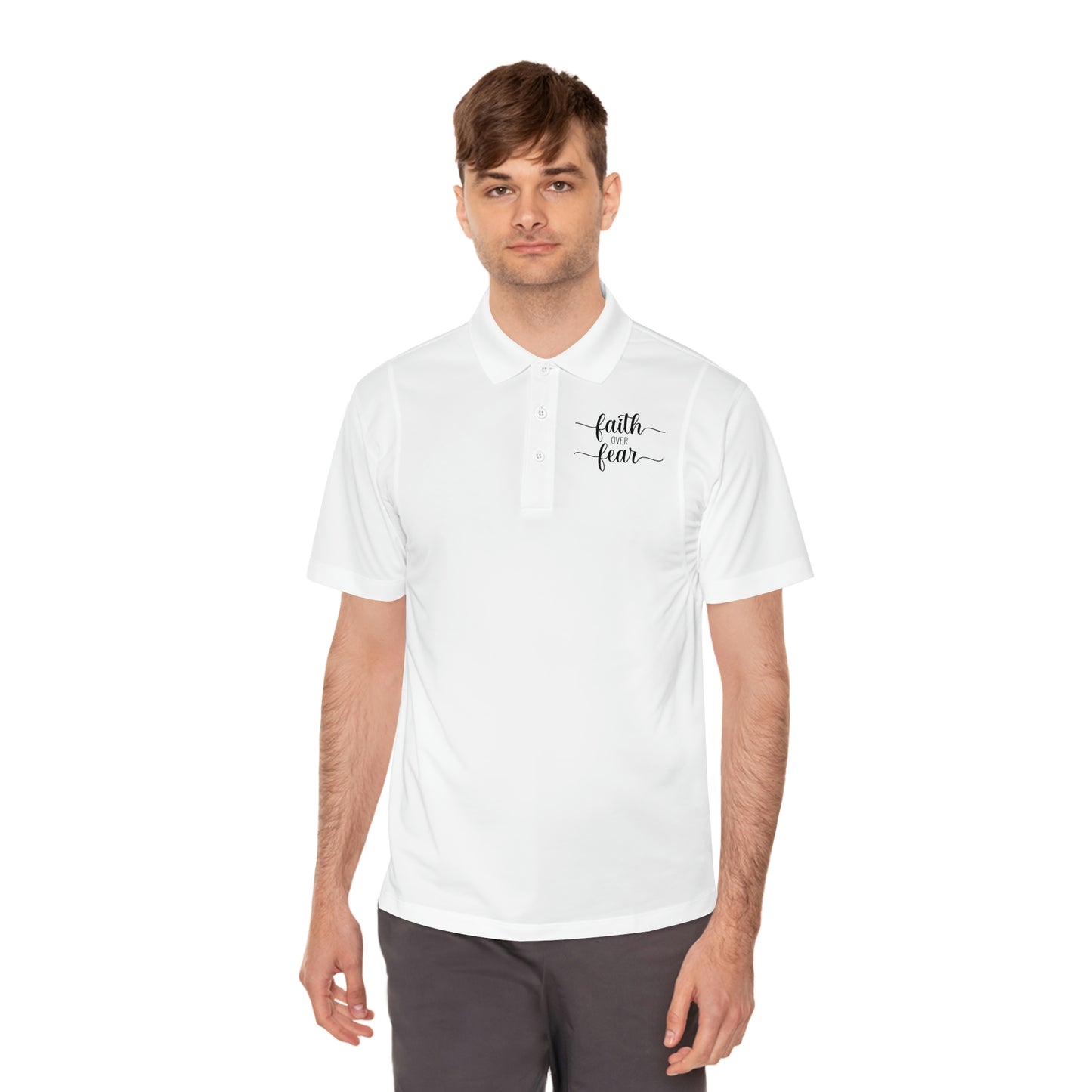 Faith Over Fear Men's Sport Polo Shirt