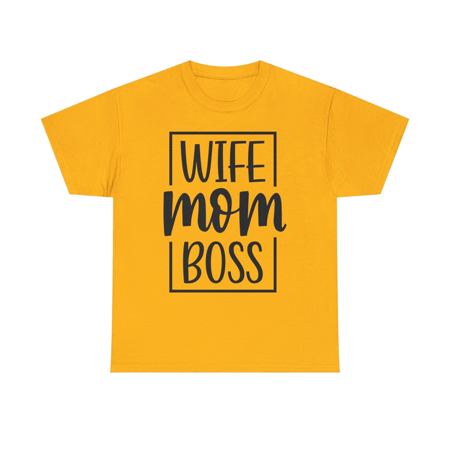 Mom, Wife, Boss Unisex Heavy Cotton Tee