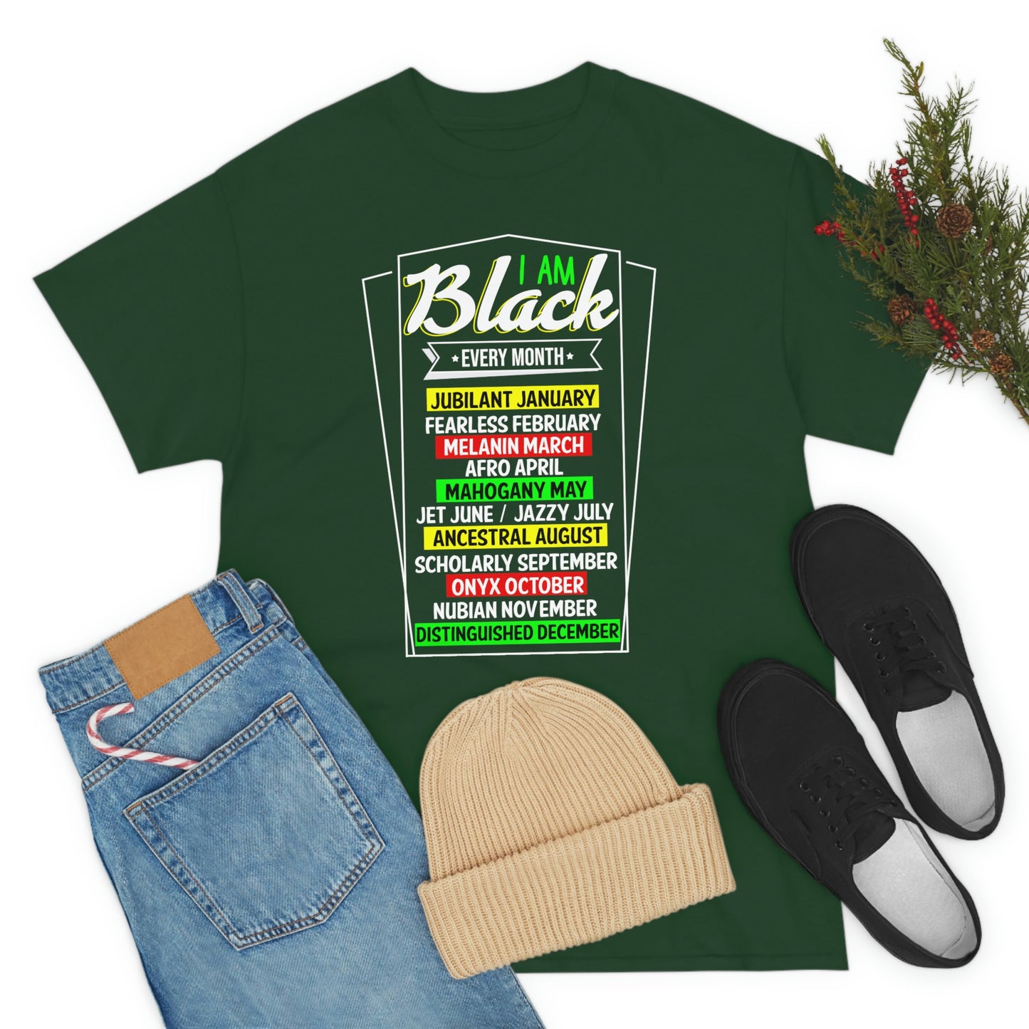 I am Black Every Month Unisex Heavy Cotton Tee