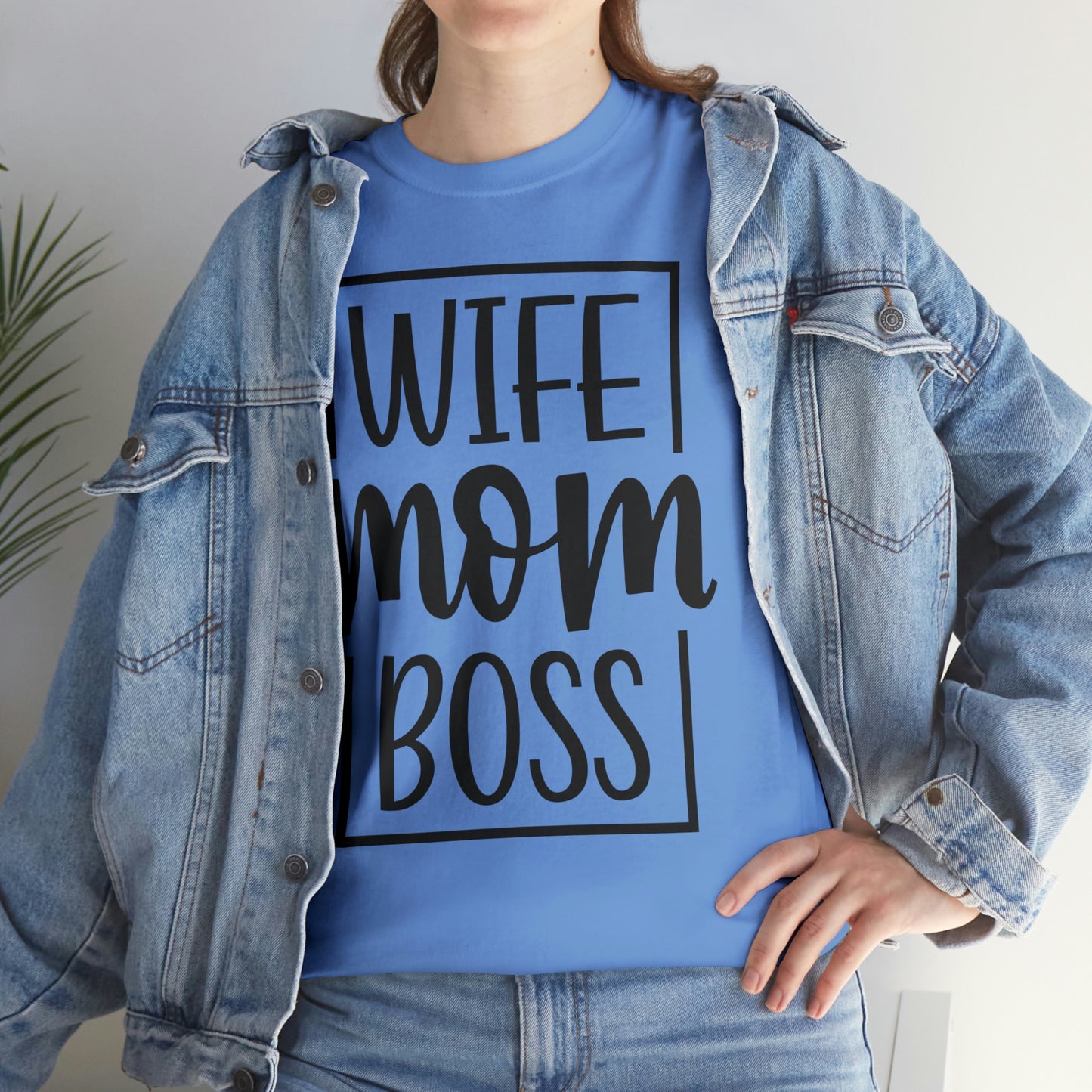Mom, Wife, Boss Unisex Heavy Cotton Tee