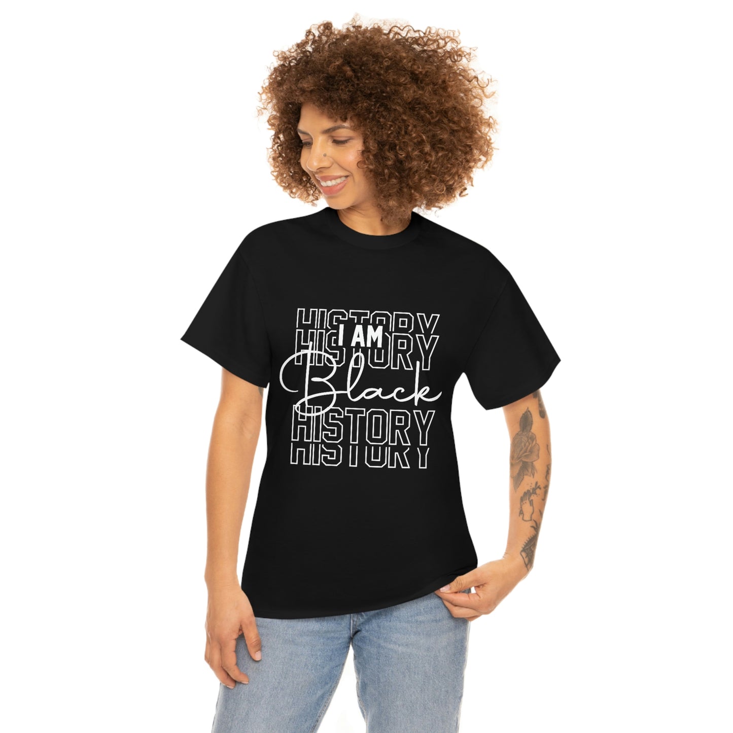 Black/White Unisex Heavy Cotton Tee