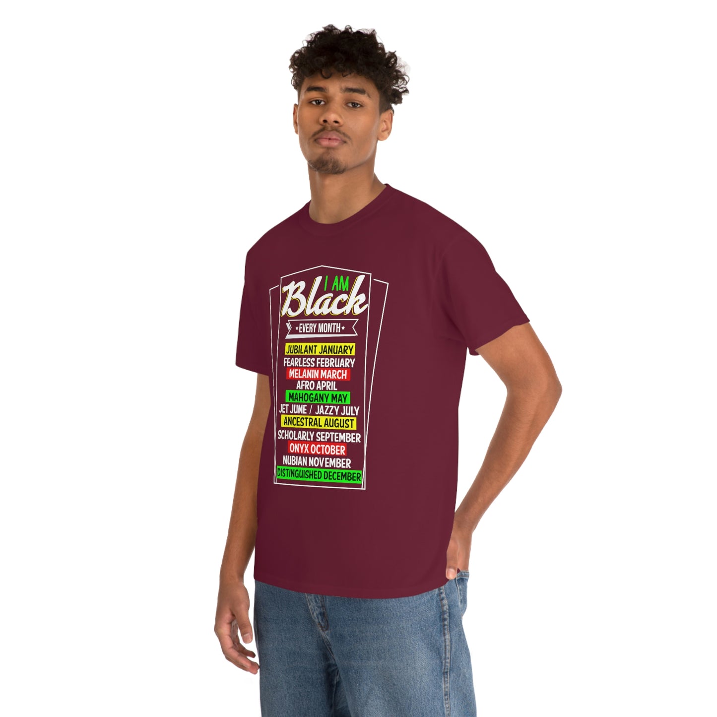 I am Black Every Month Unisex Heavy Cotton Tee