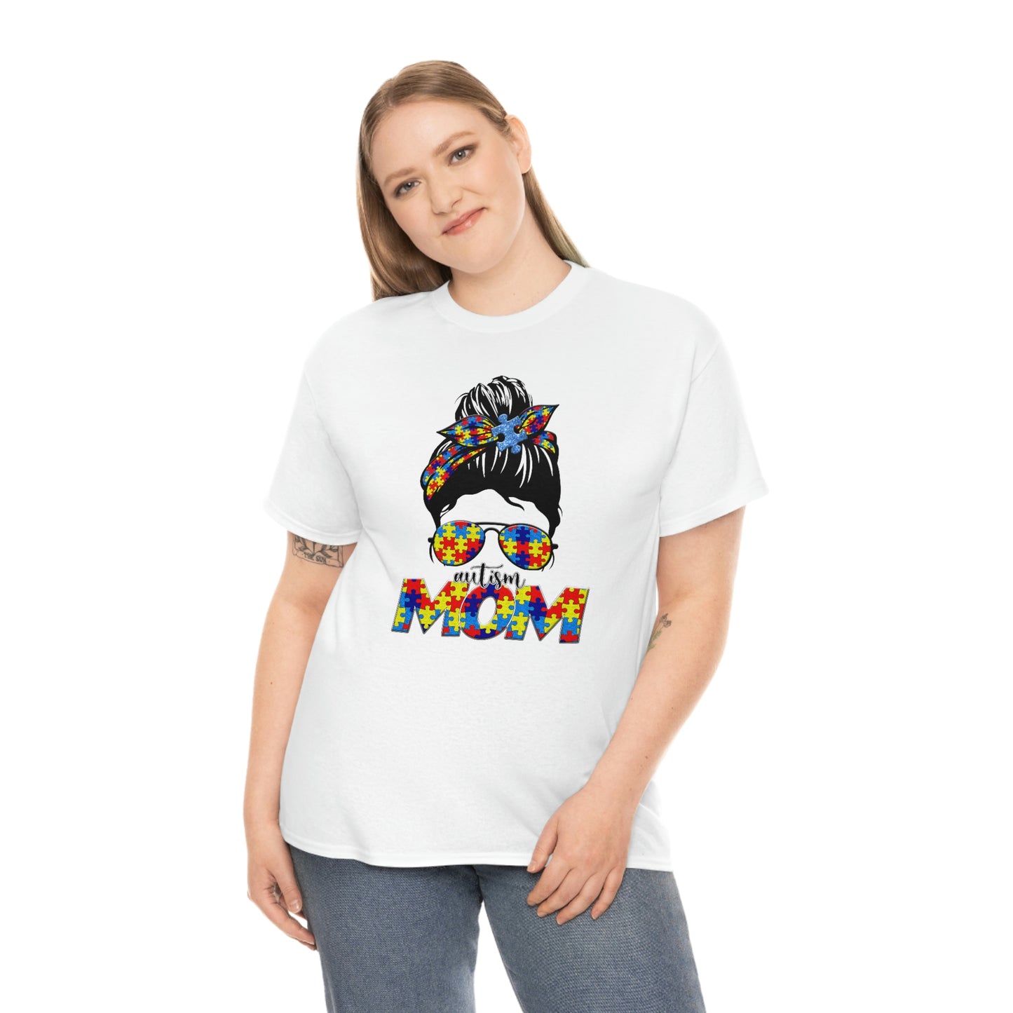 Autism Mom  Unisex Heavy Cotton Tee