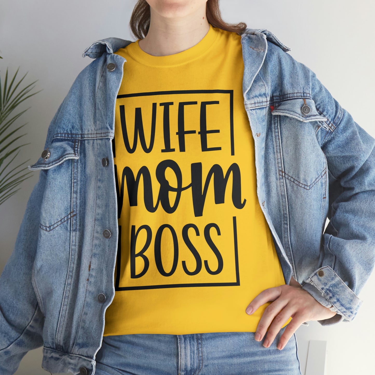 Mom, Wife, Boss Unisex Heavy Cotton Tee